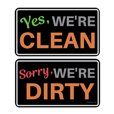 Eco Freiendly Reversible Clean And Dirty Dishwasher Magnet Sign