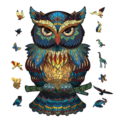 ODM Unique Animal Owl Wooden Jigsaw Puzzle Gift For Adults Kids